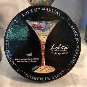 Lolita Chicago-Tini hand painted martini glass new in box